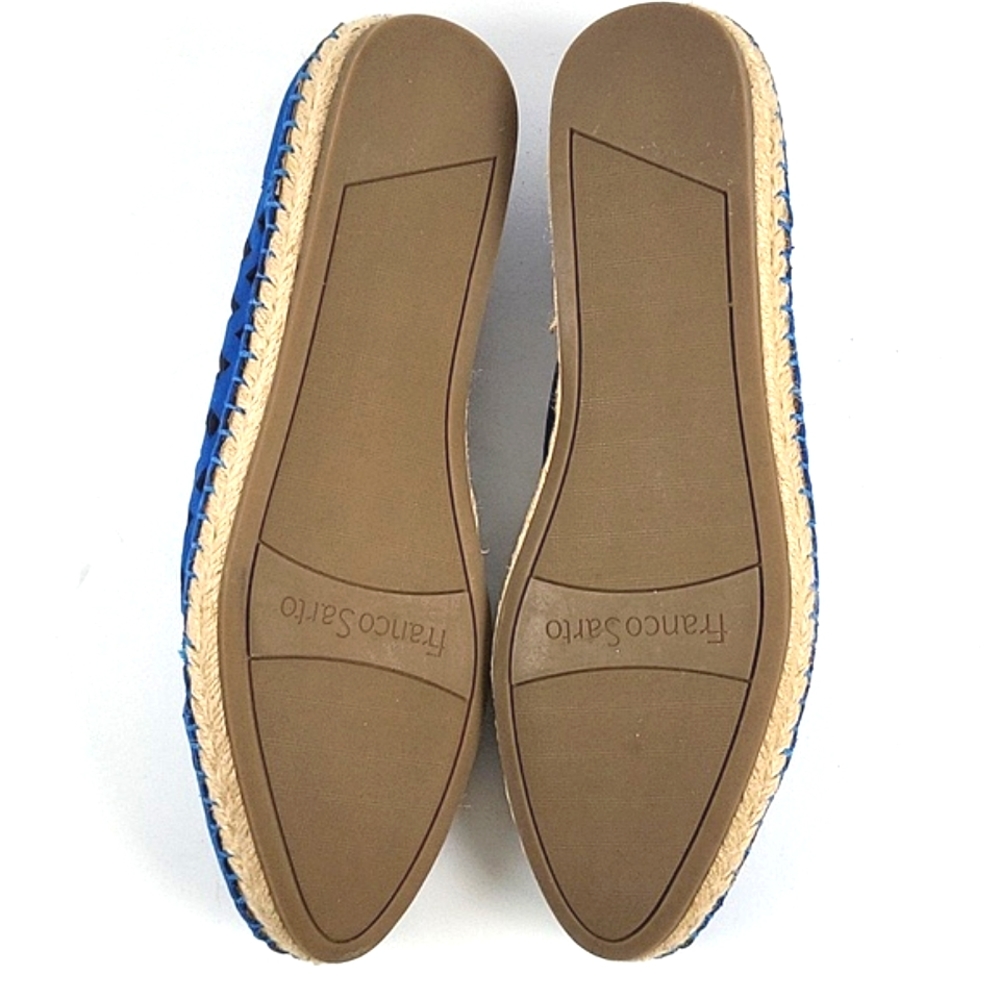 Franco Sarto Blue Suede Laser-Cut Espadrille Flats - Picture 12 of 16